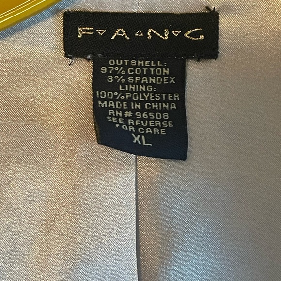 Vintage Y2K Cotton Velvet Fitted F.A.N.G Blazer Jacket Sz XL Lined Satin - Picture 16 of 16